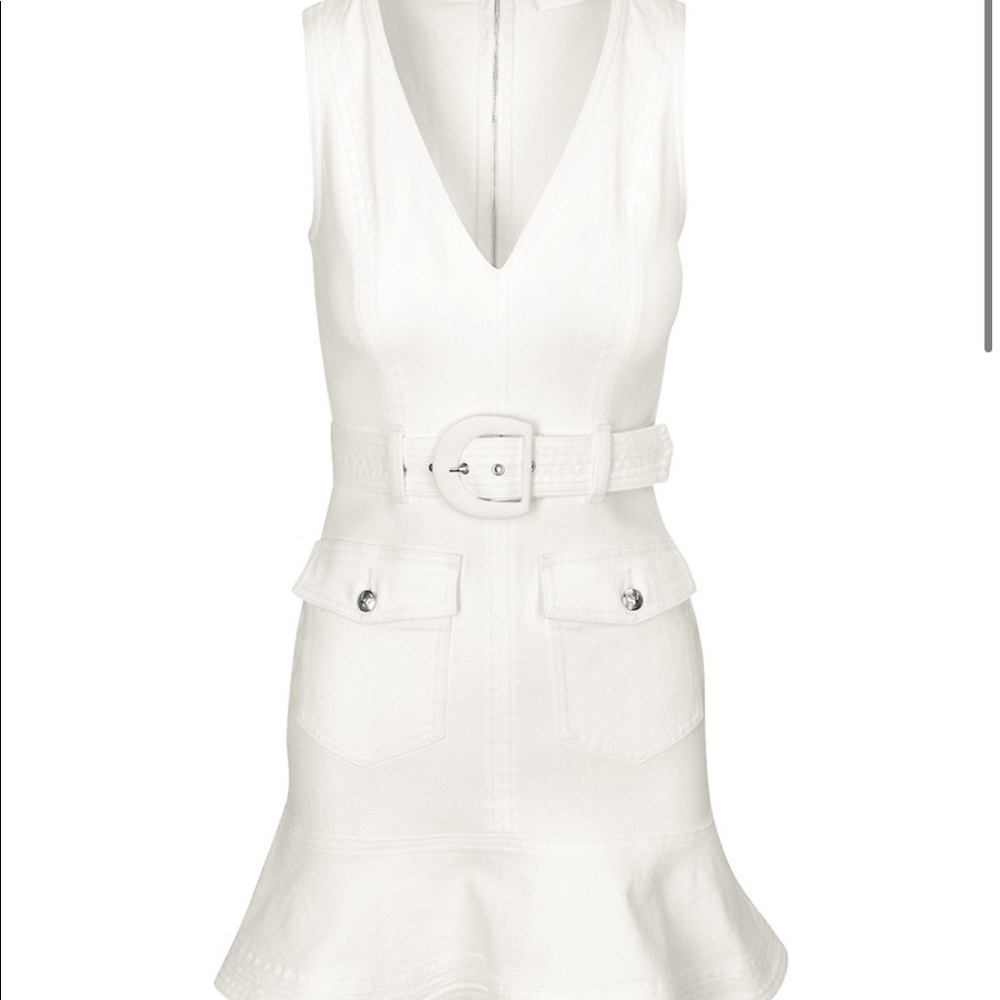 7 For All Mankind White Patch Pocket Dress Perfect for engagement parties bridal